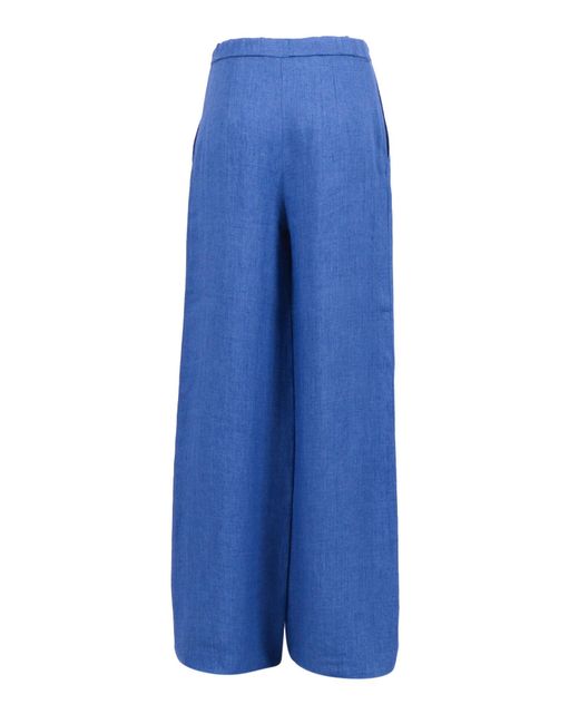Max Mara Blue Pantalone Lungo Pelota