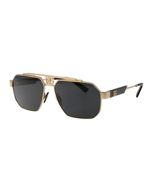Dolce Gabbana Pilot Sunglasses 0 Dg2294 02 87 in Black for Men Lyst UK