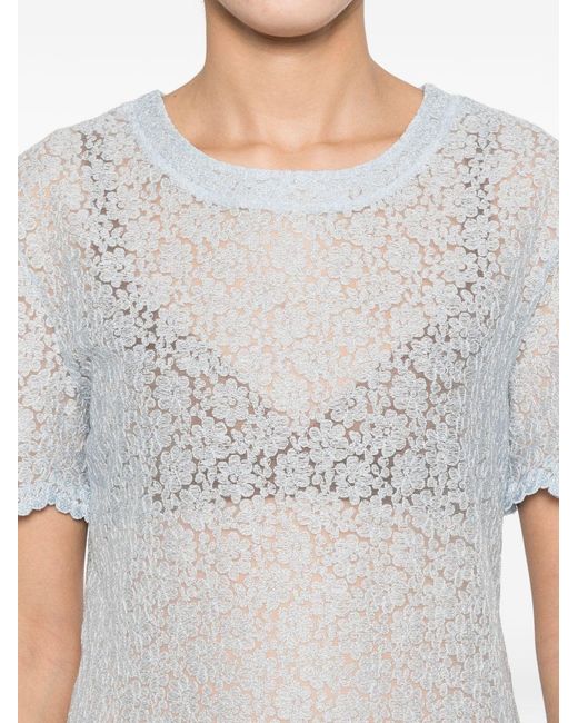 Ermanno Scervino Blue Embroidered T-Shirt
