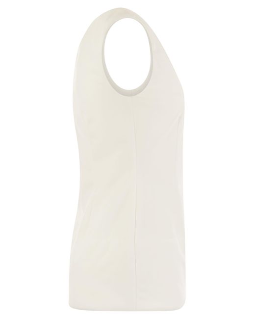 FICO Sleeveless Crepe Jersey Top Sportmax de color White