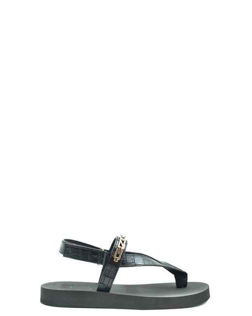 Giuseppe Zanotti Black Chain Flat Sandals for men