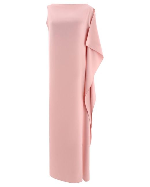 Max Mara Pianoforte Pink "Bora" One Shoulder Crêpe De Chine Dress