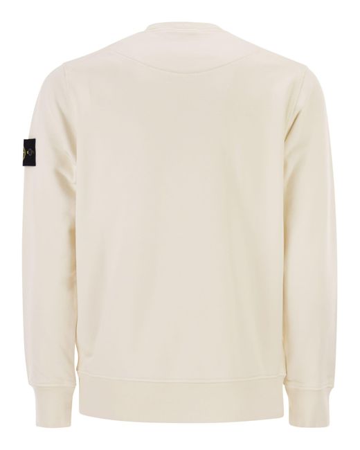 Stone Island Natural Regular Fit Crew Neck Sweatshirt With Raglan Sleeves for men