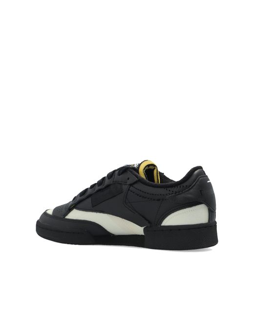 Maison Margiela Black Leather And Fabric Sneakers