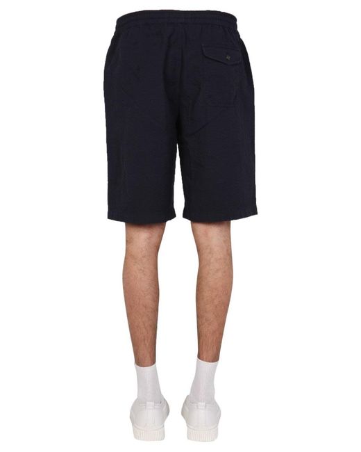 Universal Works Blue Fleece Bermuda for men