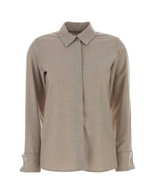 Max Mara Brown Regular Solid Shirt