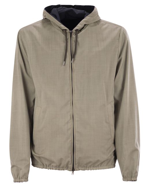Veste à capuche réversible Herno pour homme en coloris Gray