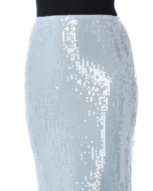 ROTATE BIRGER CHRISTENSEN Blue High-Waisted Sequin Mini Skirt For Elevated Occasions
