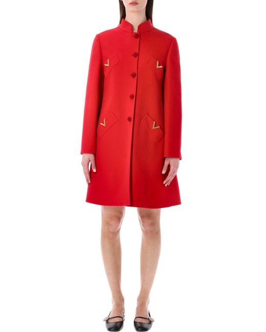 Valentino Garavani Red Virgin Wool Coat