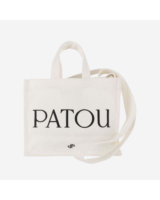 Patou White Cotton Tote Bag