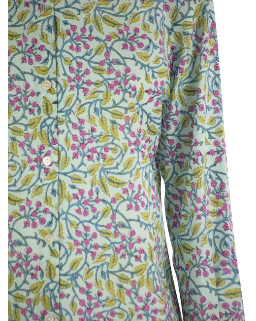 Camicia Brigitte con motivo a fiori di Mc2 Saint Barth in Green
