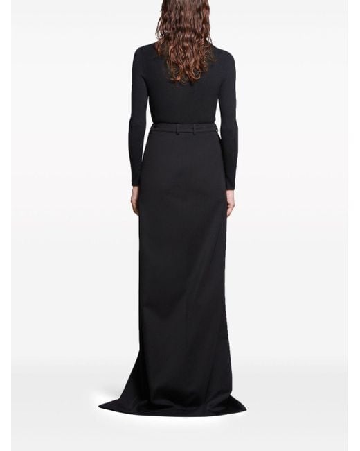 Balenciaga Black Wool Midi Skirt