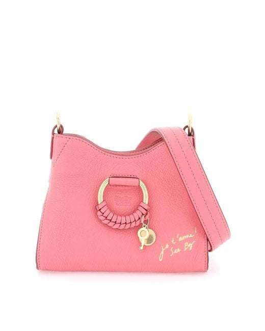 See By Chloé Pink "small Joan Shoulder Bag With Cross