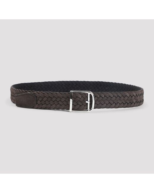 Brioni Kaffee Flechtgürtel in Black für Herren