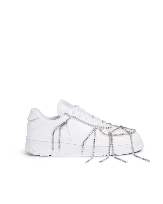 Gcds White Crystal Embellished Sneakers for men