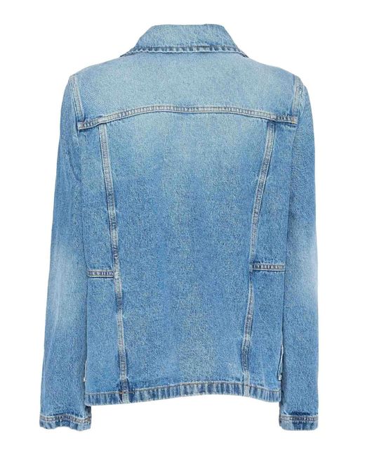 Fay Blue Mini 3 Ganci Denim Coat Cotton Heavy Jacket
