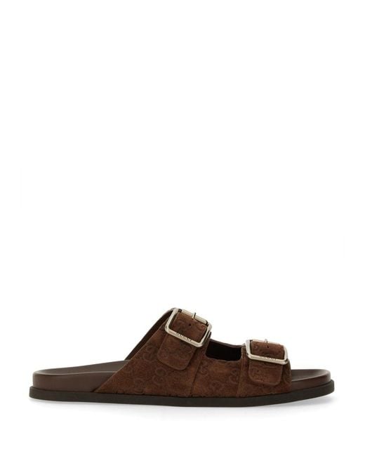Gucci Brown Leather Slider Sandal for men