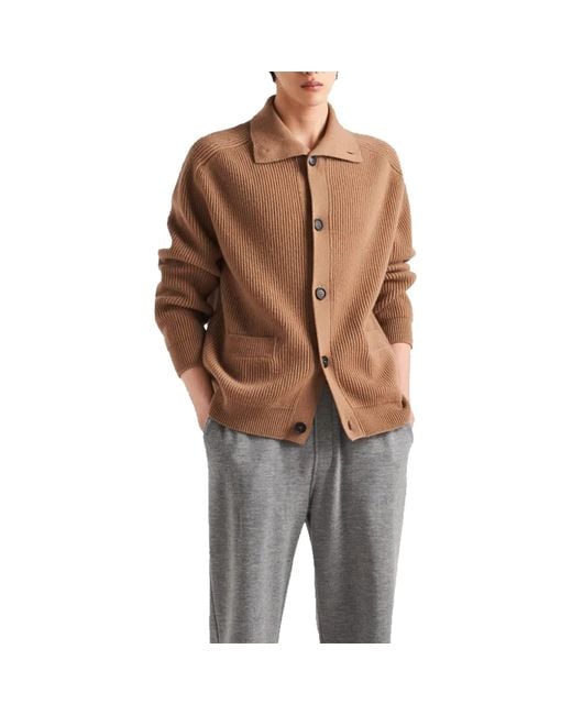 Prada Brown Cashmere Cardigan for men