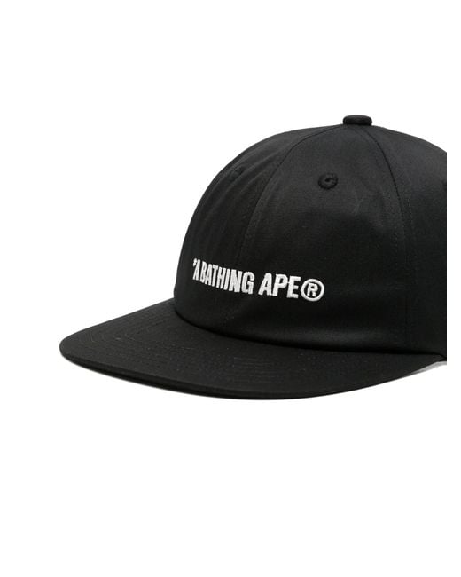 A Bathing Ape Black Logo Panel Cap M