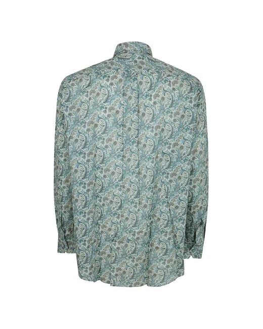 Etro Blue Paisley Shirt