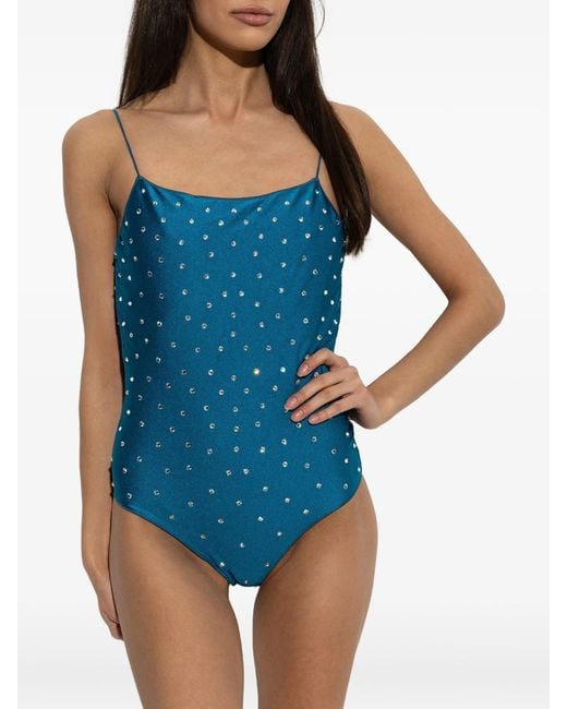 Oseree Blue Bridal Gem Maillot