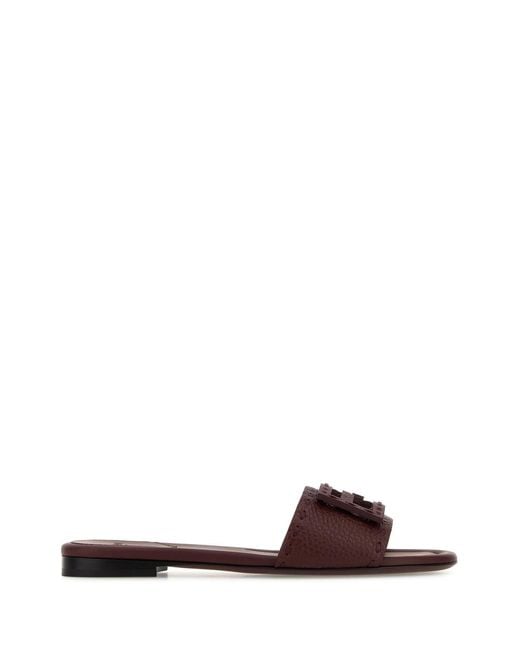 Fendi Brown Slide Vit.Bott+Ff Vitel.C/Infi