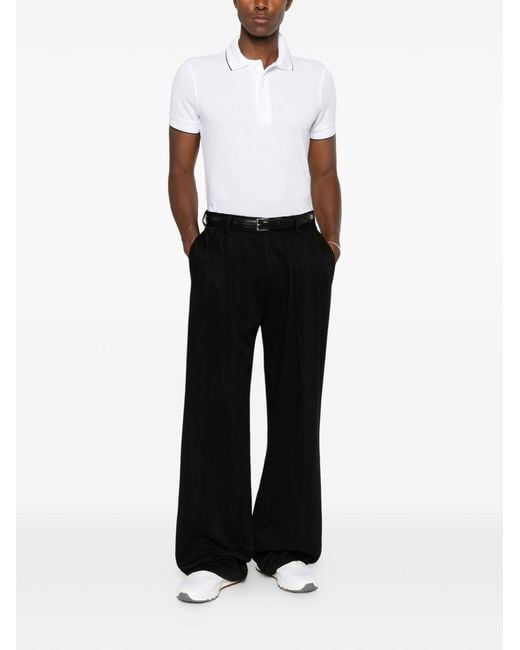 Tom Ford White Piquet Cotton Polo Shirt
