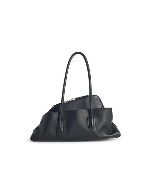 The Attico Black Attico 'La Passeggiata' Small Lear Bag