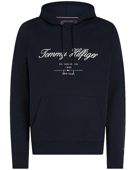 Tommy Hilfiger Blue Mit Kapuze -Sweatshirt mit gesticktem Logo