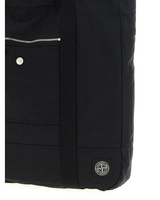 Stone Island Logo Patch Boodschappentas in het Black voor heren
