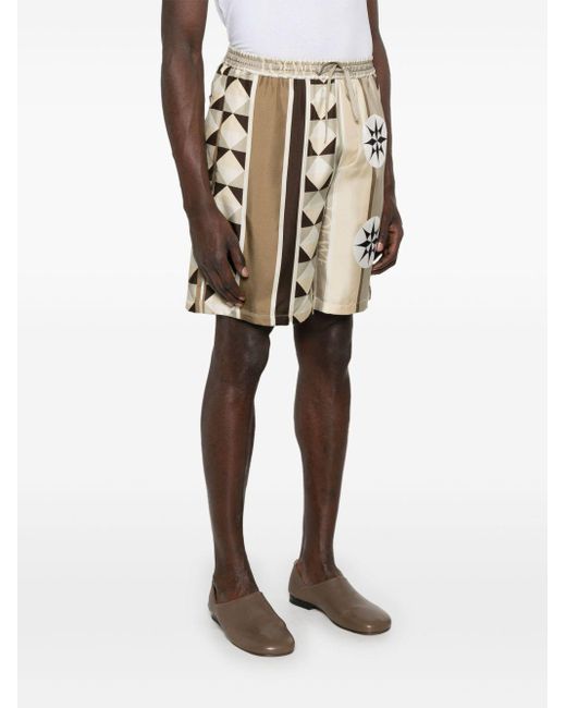Loewe Natural Printed Silk Shorts for men