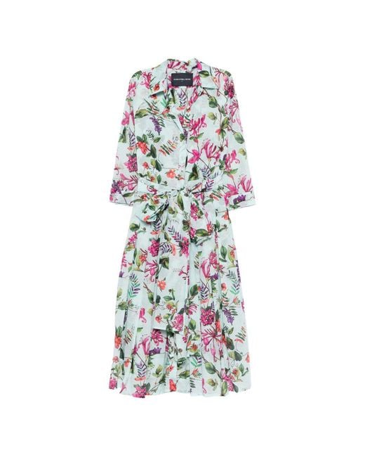 Samantha Sung White Audrey Cotton Midi Dress