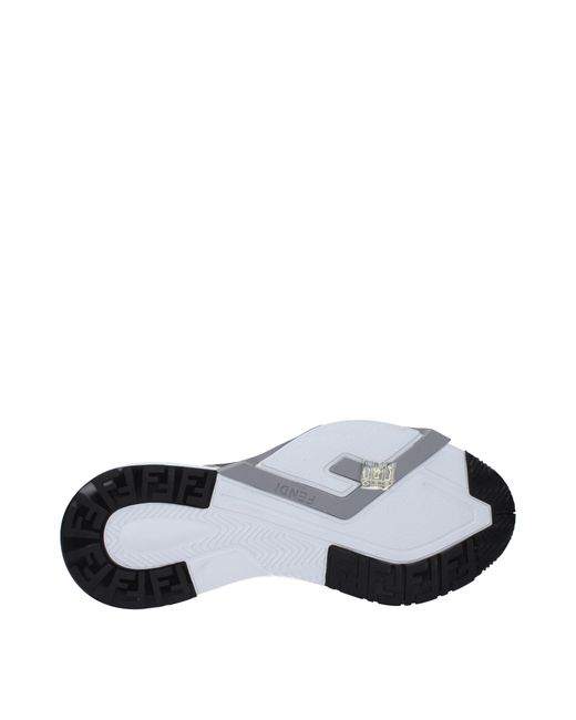 Sneakers Flow Mujer cuero blanco/acero Fendi de color Gray