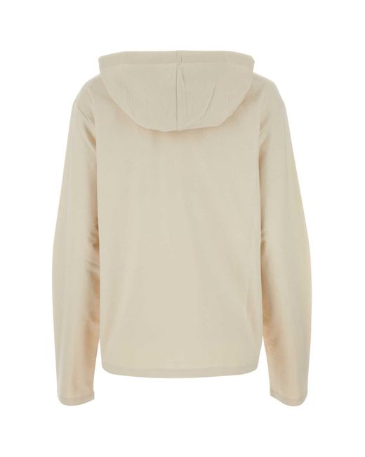 Prada Natural Sand Stretch Cotton Oversize Sweatshirt