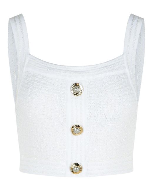 Balmain Tweed Top in het White