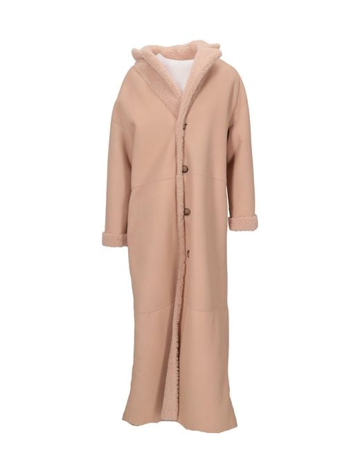 LA ROSE Natural Cappotto Montone Lungo Reversibile