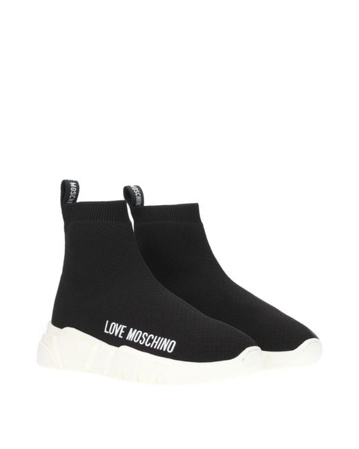 Love Moschino Black Sneakers Donna Tessuto Nero/Bianco