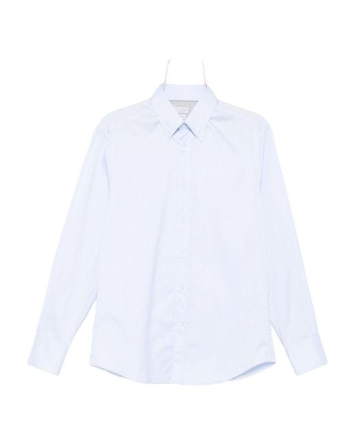 Camicia Di Cotone di Brunello Cucinelli in White