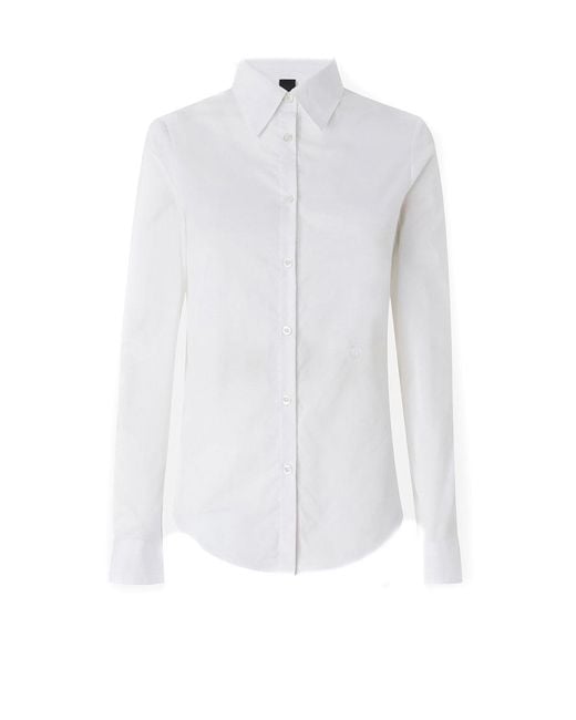 Pinko White Classic Button-Down Tailored Shirt