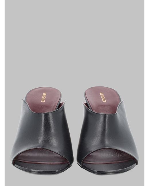 Versace Gray Mule Giulietta Leather