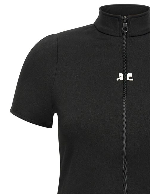 Courreges Black T-Shirts And Polos