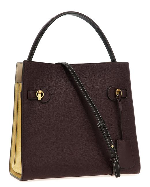 Tory Burch Brown Lee Radziwill Hand Bags