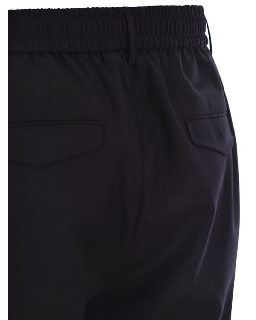 Peserico Blue Virgin Wool Trousers for men