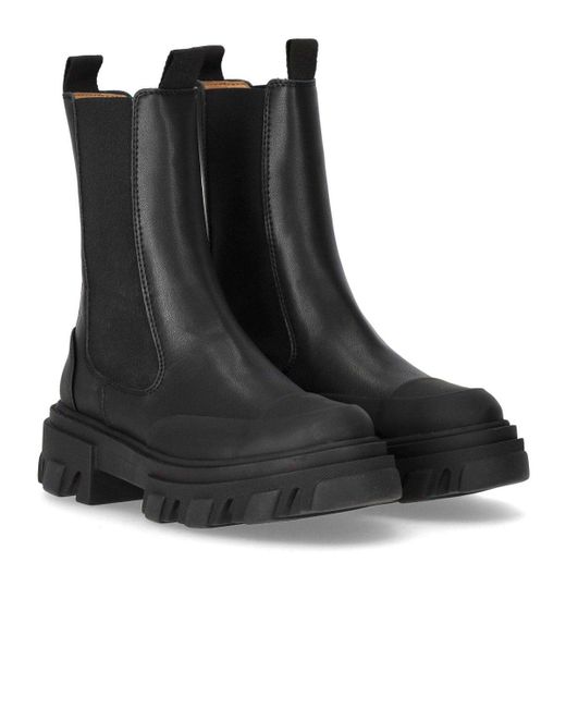 Ganni Black Mid Chelsea Boot