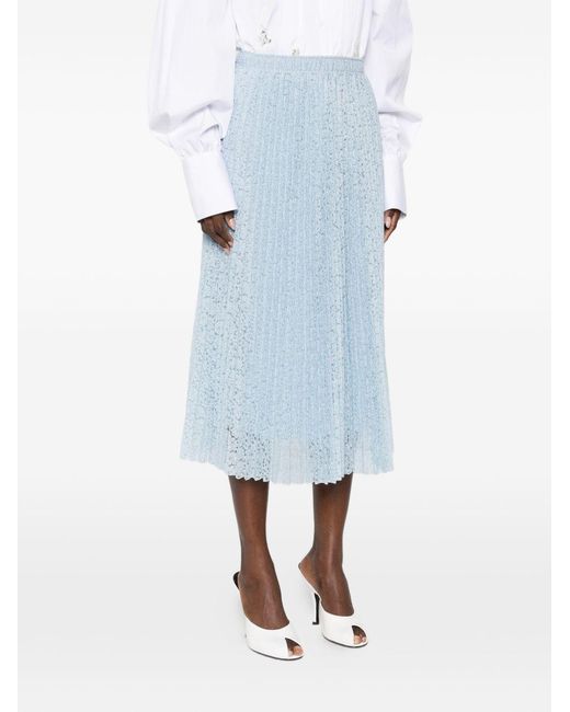 Ermanno Scervino Blue Embroidered Long Skirt