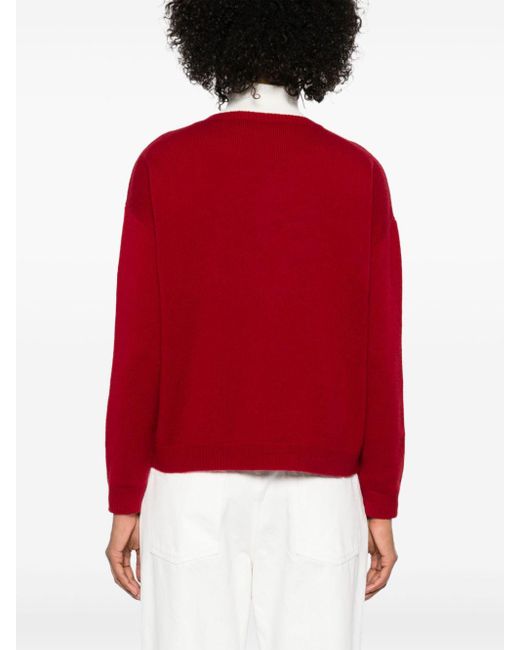 Max Mara Red Sequin-Embellished Sweater