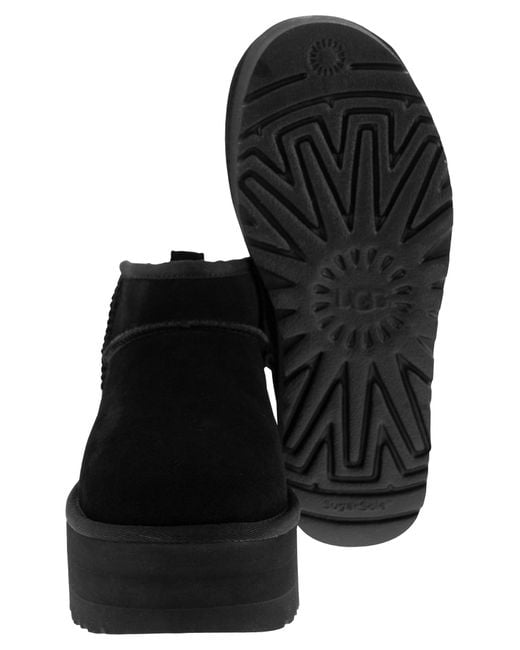 Ugg Black Ultra Mini Classic Stiefel mit Plateau