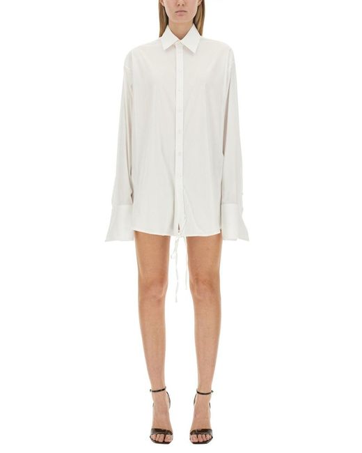 Peter Do Drawtring Shirt in het White