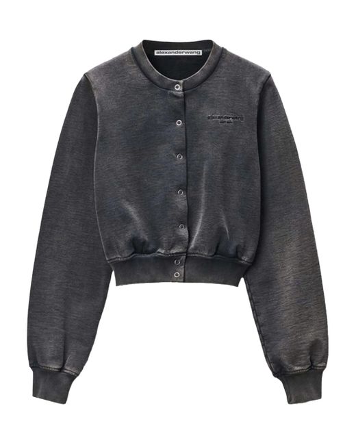 Alexander Wang Black Snap-Buttons Crew-Neck Sweatshirt