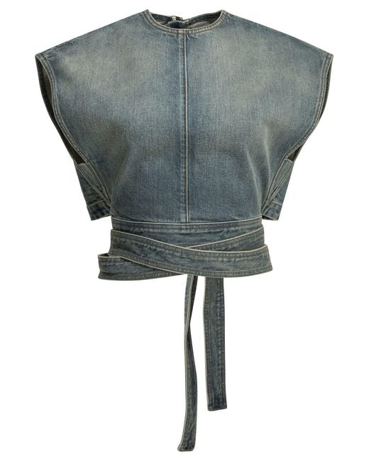 Alaïa Gray Casual Denim Top